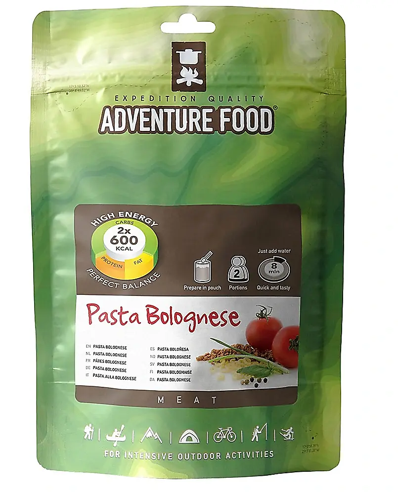 Adventure Food Pasta Bolognese Hög energi - 600kcal - Skitt Fiske