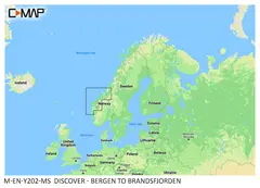 C-Map Dybdekart Bergen - Brandsfjorden Kompatibelt med Lowrance, Simrad og B&amp;D