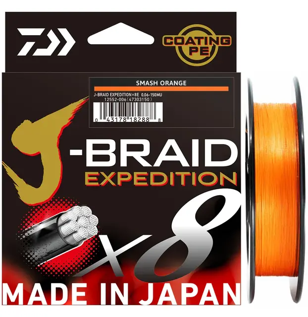 Daiwa J-Braid Expedition 150m 0,28mm Or Smash Orange multifilament 