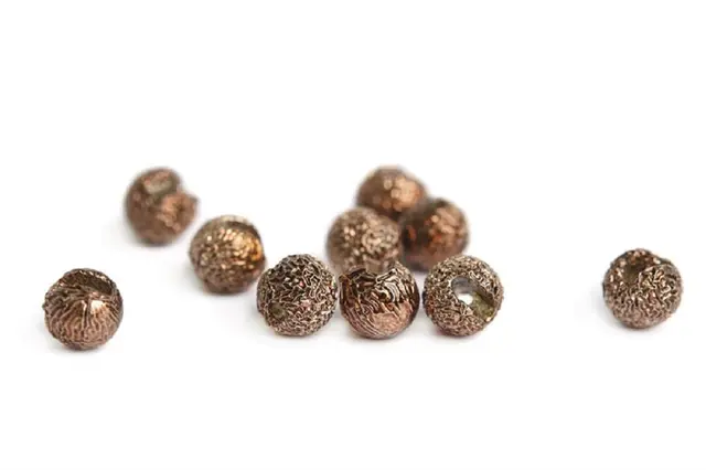 Flydressing Gritty Slotted Tungsten Bead Metallic Coffee 4mm 