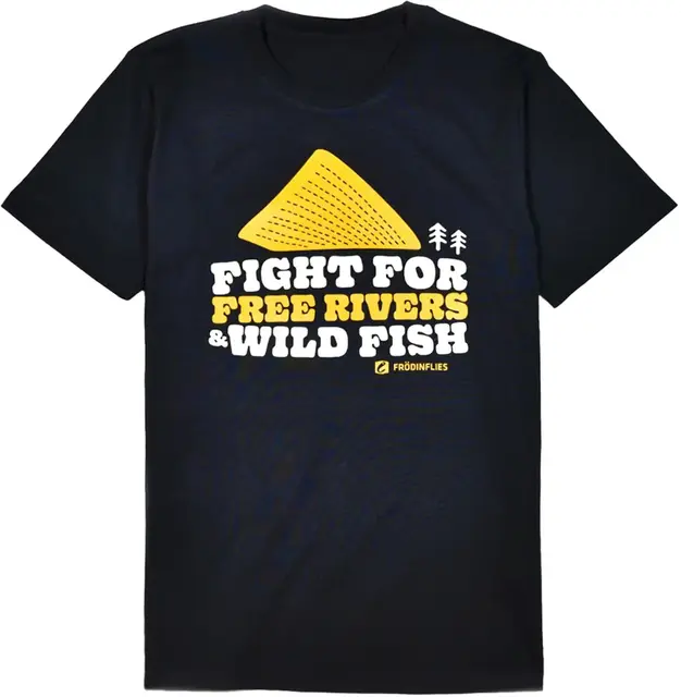 Free Rivers & Wild Fish HW T-Shirt M Heavyweight, Black 