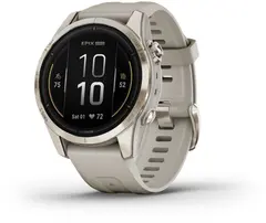 Garmin epix Pro Gen 2 Sapphire Edt 42mm Soft Gold med lys sandfarget rem