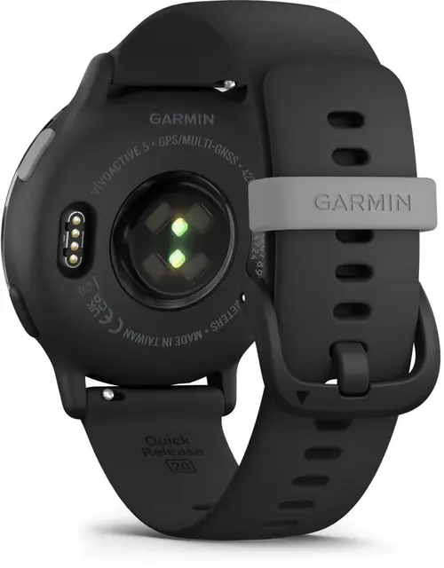 Garmin vívoactive 5 Black Slate Skifergrå med sort urkasse og silikonrem 