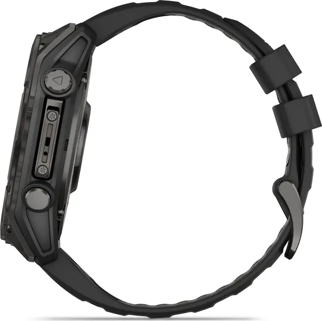 Garmin fenix 8 51 mm AMOLED Sapphire Karbongrå DLC med sort/grå silikonrem 