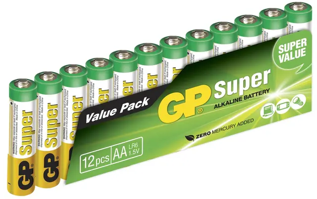 GP Super Alkaline AA-batteri 12-pack 