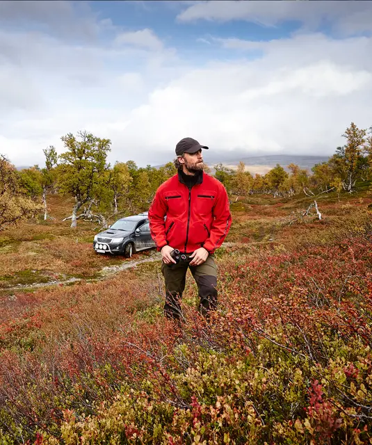 Härkila Kamko fleecejakke Brun/Rød 2XL Vendbar fleecjakke med Windstopper 