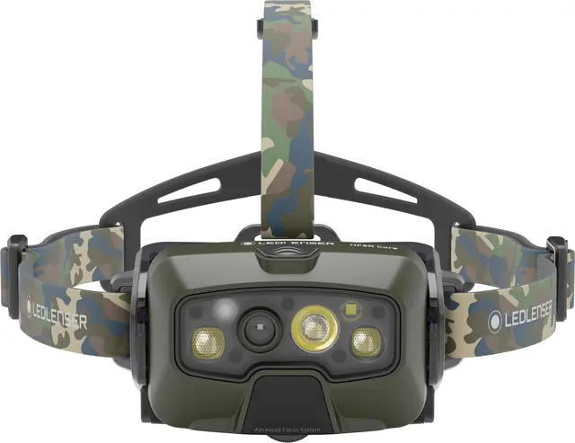 LED Lenser HF8R Core Camo Praktisk hodelykt med adaptivt lys 