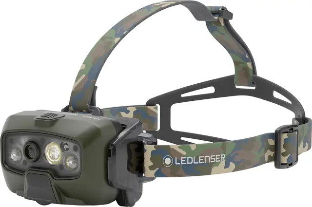 LED Lenser HF8R Core Camo Praktisk hodelykt med adaptivt lys 