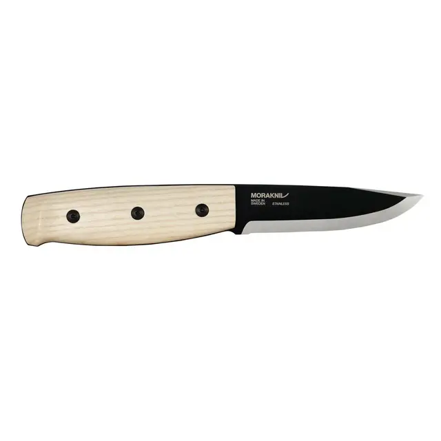 Mora Wit BlackBlade Ash Wood Bushcraft-kniv i rustfritt stål 