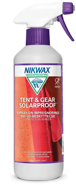 Nikwax Tent & Gear Solarproof 500ml Impregnering til telt,sekker og regntøy 