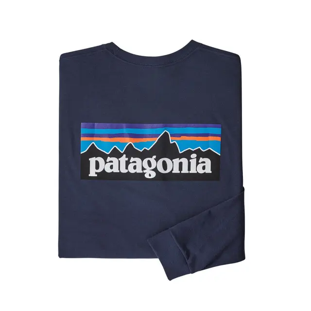 Patagonia LS P-6 Responsibili-Tee XS Classic Navy LongSleeve t-shirt med logo 