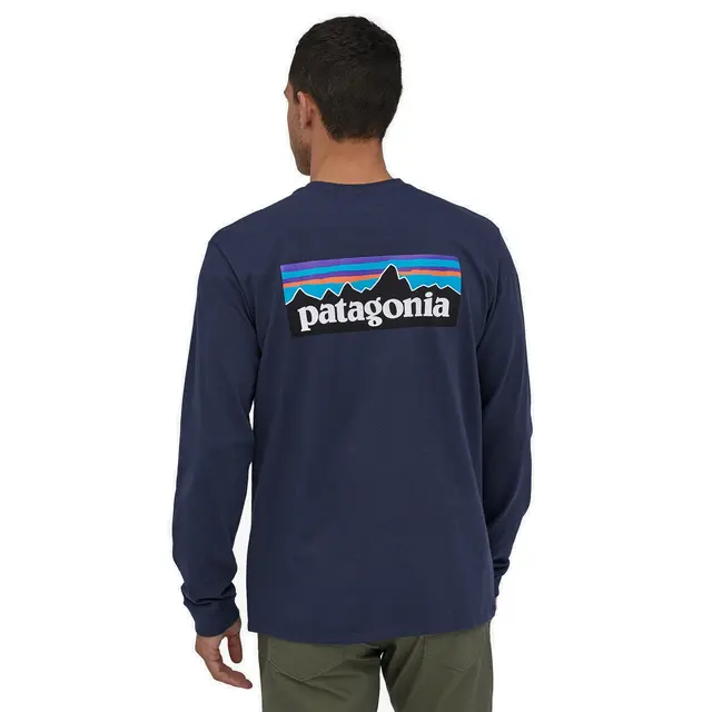 Patagonia LS P-6 Responsibili-Tee XS Classic Navy LongSleeve t-shirt med logo 