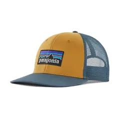 Patagonia P-6 Logo Trucker Hat Pufferfish Gold