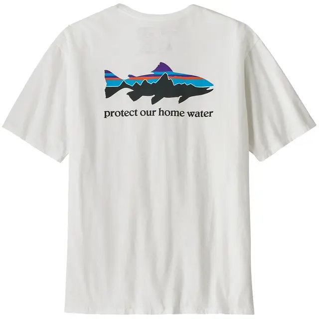 Patagonia Home Water Trout White XL T-skjorte i organisk bomull, herre 