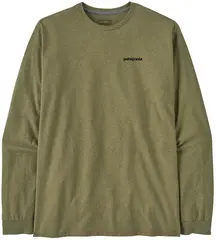 Patagonia LS P-6 Responsibili-Tee L Buckhorn Green LongSleeve logo t-shirt