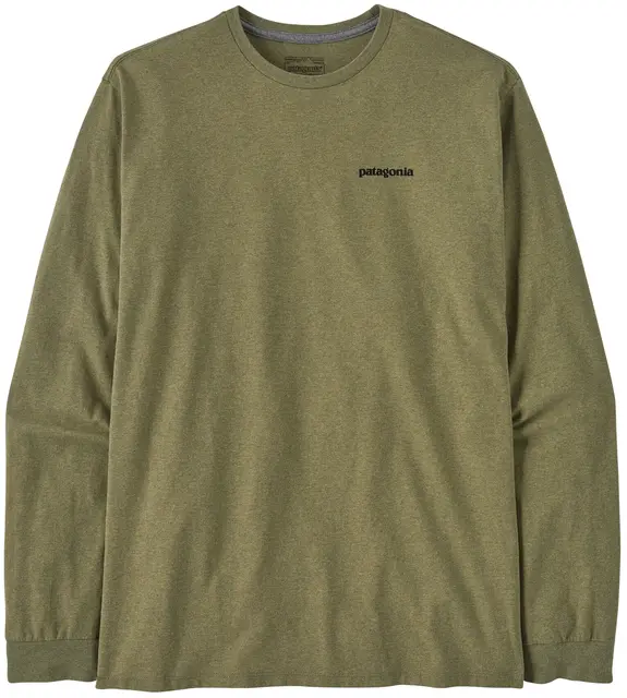 Patagonia LS P-6 Responsibili-Tee L Buckhorn Green LongSleeve logo t-shirt 