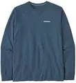 Patagonia LS P-6 Responsibili-Tee L Utility Blue LongSleeve logo t-shirt