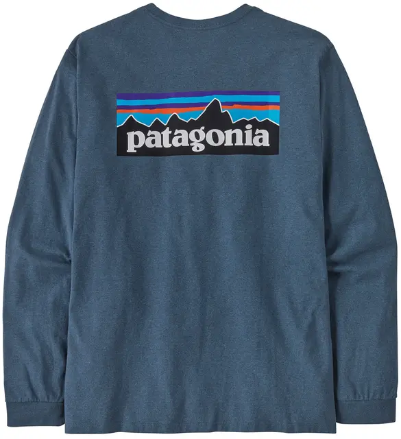 Patagonia LS P-6 Responsibili-Tee XL Utility Blue LongSleeve logo t-shirt 