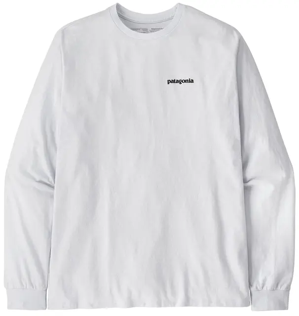 Patagonia LS P-6 Responsibili-Tee M White LongSleeve t-shirt med logo 