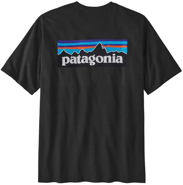 Patagonia M P-6 Logo Responsibili-Tee XL Black T-skjorte med patagonia logo 