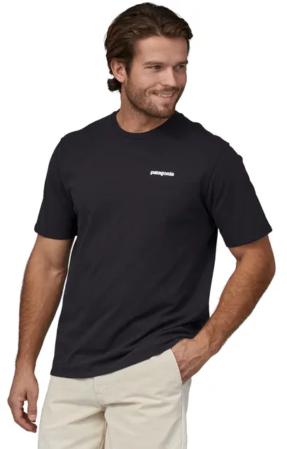 Patagonia M P-6 Logo Responsibili-Tee XL Black T-skjorte med patagonia logo 