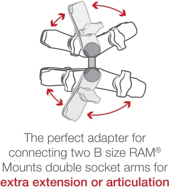 RAM Double Ball Adapter B Size Kuleadapter størrelse B 