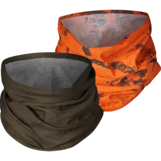 Seeland Neck Gaiter 2-pack hals One Size Pine green og InVis orange blaze halser