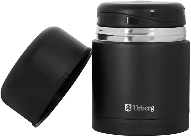 Urberg Vacuum Food Jar 500ml Black Mattermos i pulverlakkert rustfritt stål 