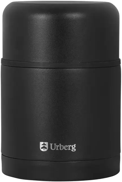 Urberg Vacuum Food Jar 500ml Black Mattermos i pulverlakkert rustfritt stål 