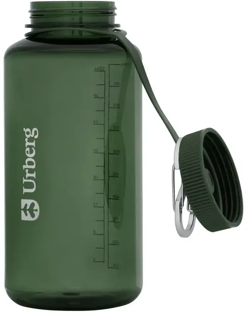 Urberg Tritan bottle 1000ml Kombu Green Drikkeflaske med skrukork og karabinkrok 