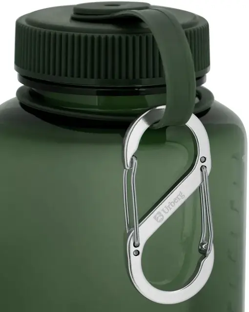 Urberg Tritan bottle 1000ml Kombu Green Drikkeflaske med skrukork og karabinkrok 