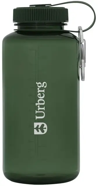 Urberg Tritan bottle 1000ml Kombu Green Drikkeflaske med skrukork og karabinkrok 