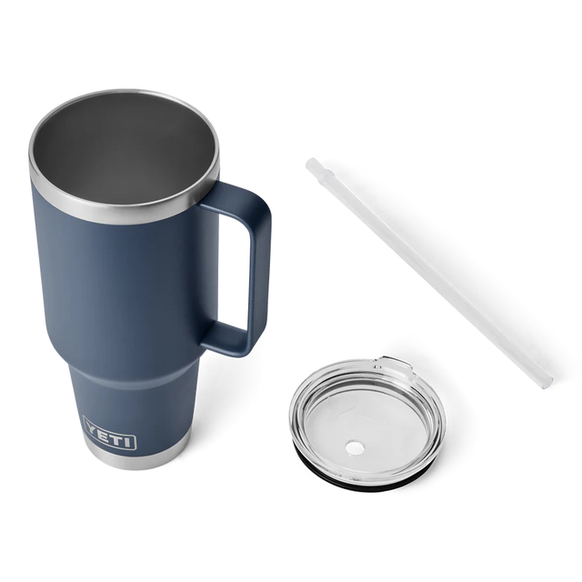 Yeti Rambler Straw Mug 1,2L Navy Stor isloert drikkekopp med sugerør 